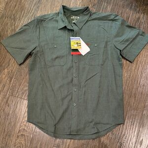 Orvis Men's Dark Green Casual Button Down Shirt